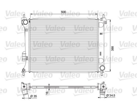 Radiator, engine cooling 701729 Valeo