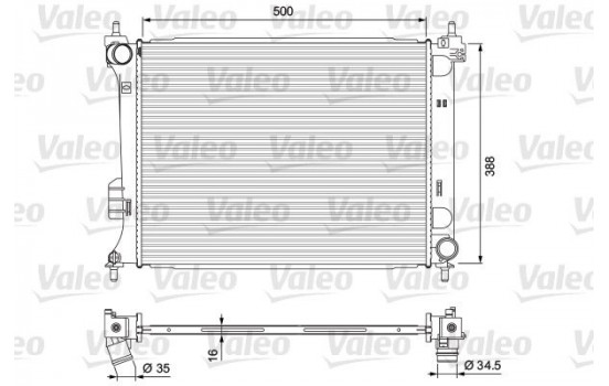 Radiator, engine cooling 701729 Valeo