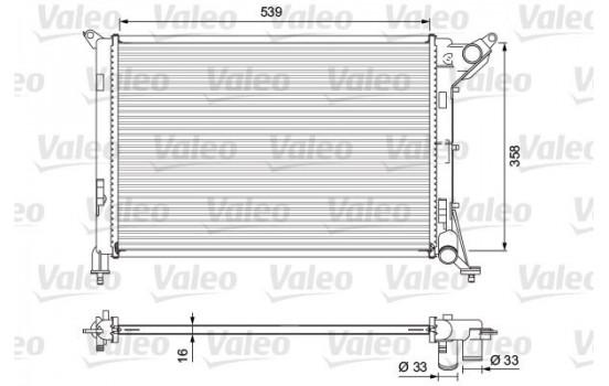 Radiator, engine cooling 701730 Valeo