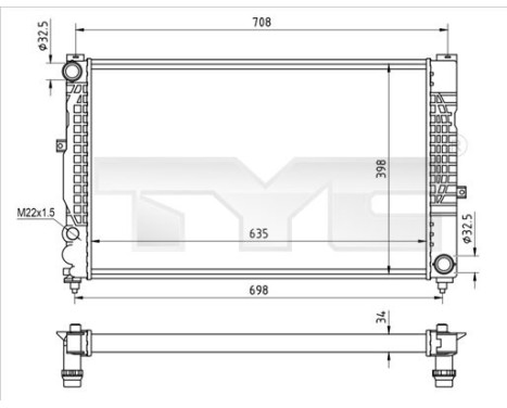 Radiator, engine cooling 702-0010-R TYC