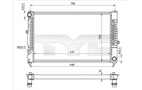 Radiator, engine cooling 702-0010-R TYC