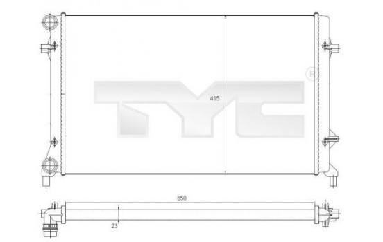 Radiator, engine cooling 702-0025 TYC