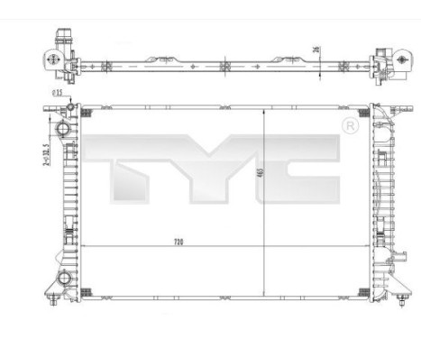 Radiator, engine cooling 702-0036 TYC