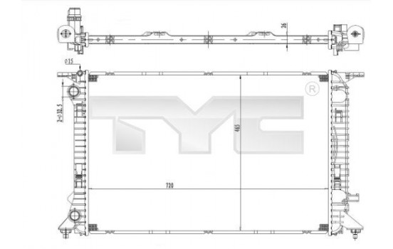 Radiator, engine cooling 702-0036 TYC