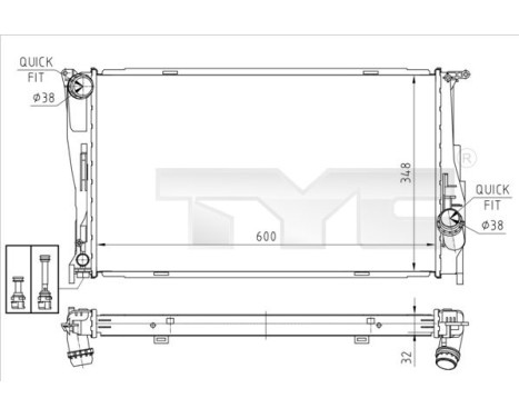 Radiator, engine cooling 703-0008 TYC