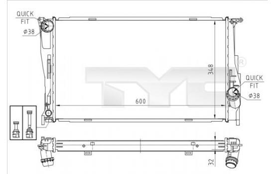 Radiator, engine cooling 703-0008 TYC