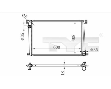 Radiator, engine cooling 703-0011 TYC