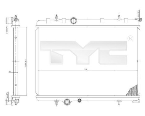 Radiator, engine cooling 705-0028 TYC