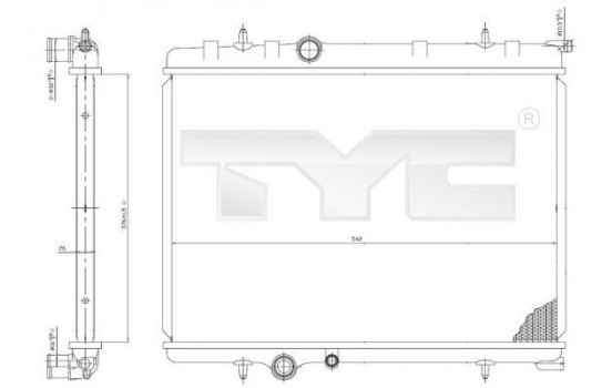 Radiator, engine cooling 705-0028 TYC