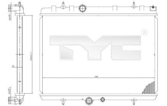 Radiator, engine cooling 705-0065 TYC