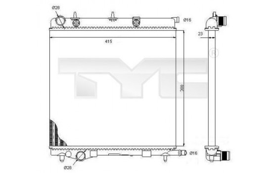 Radiator, engine cooling 705-0068 TYC