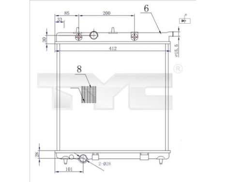 Radiator, engine cooling 705-0072-R TYC