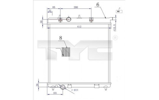 Radiator, engine cooling 705-0072-R TYC