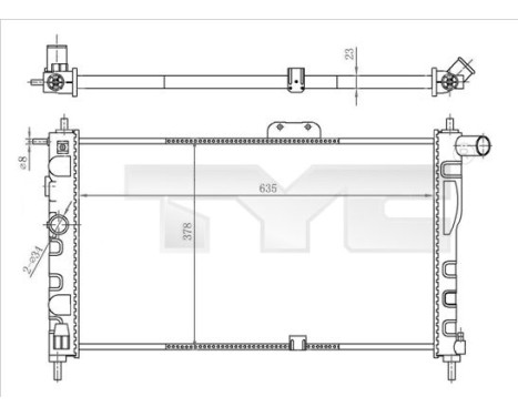 Radiator, engine cooling 706-0018 TYC