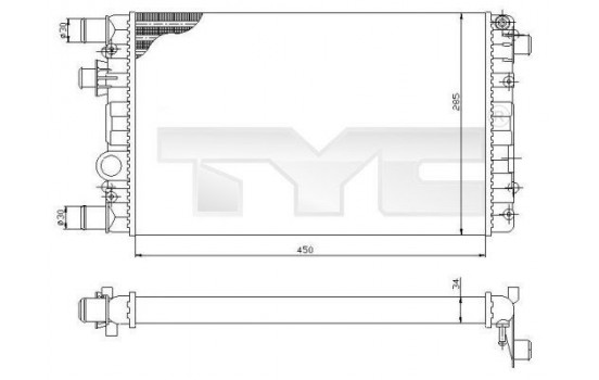 Radiator, engine cooling 709-0012 TYC