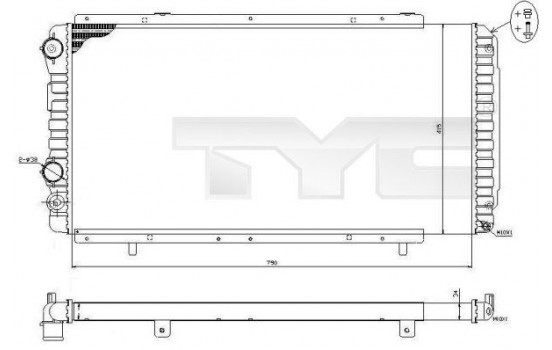 Radiator, engine cooling 709-0014-R TYC