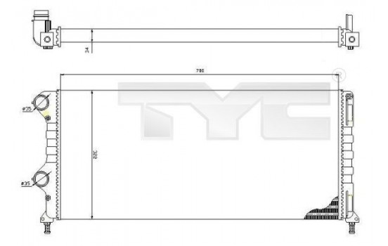 Radiator, engine cooling 709-0015-R TYC