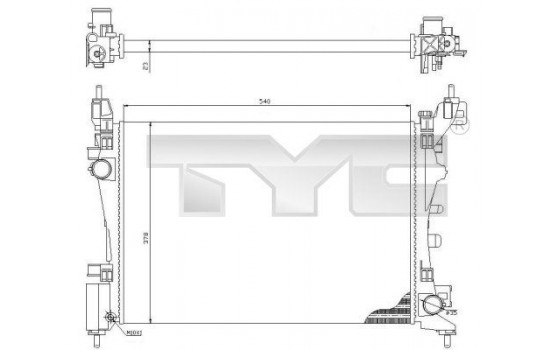 Radiator, engine cooling 709-0018 TYC