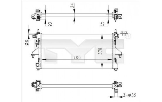 Radiator, engine cooling 709-0020-R TYC