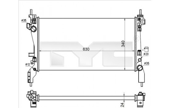 Radiator, engine cooling 709-0021-R TYC