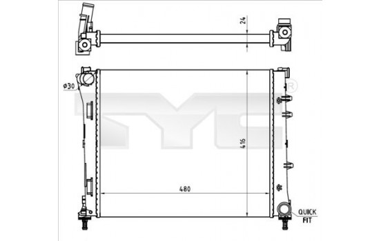 Radiator, engine cooling 709-0023-R TYC