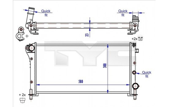 Radiator, engine cooling 709-0024-R TYC