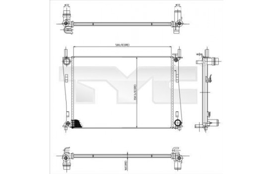 Radiator, engine cooling 710-0031 TYC