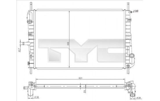 Radiator, engine cooling 710-0047 TYC