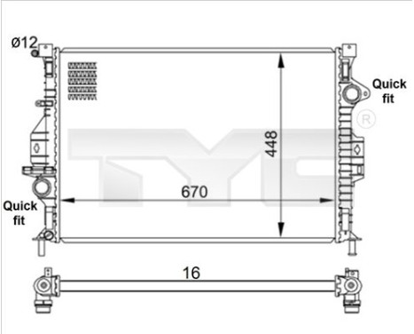 Radiator, engine cooling 710-0057 TYC