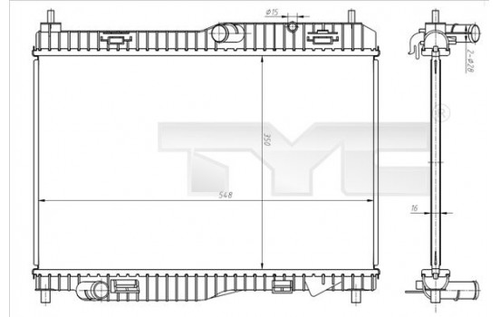 Radiator, engine cooling 710-0058 TYC