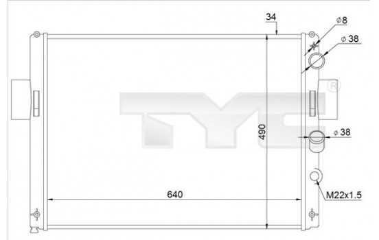 Radiator, engine cooling 715-0003-R TYC