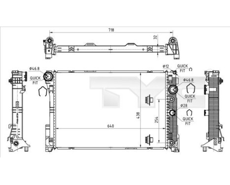 Radiator, engine cooling 721-0018 TYC