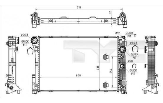 Radiator, engine cooling 721-0018 TYC