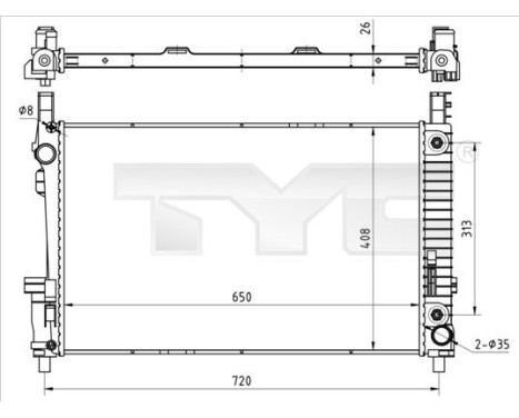 Radiator, engine cooling 721-0020 TYC