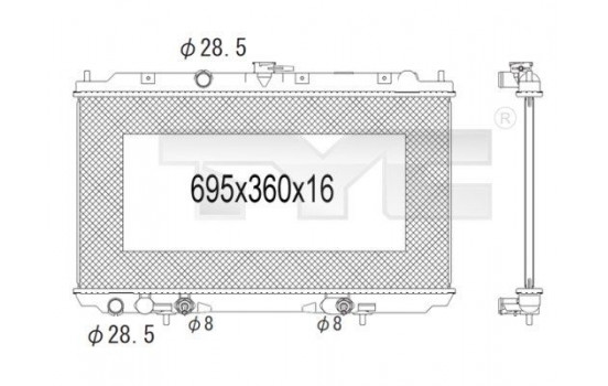 Radiator, engine cooling 724-1015 TYC