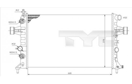 Radiator, engine cooling 725-0006 TYC