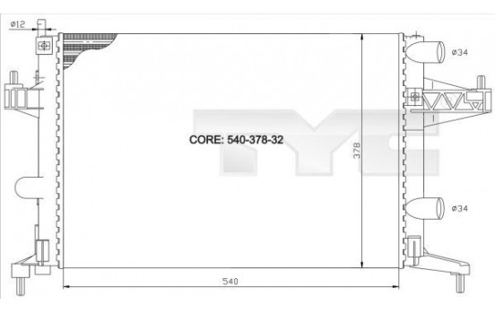 Radiator, engine cooling 725-0007 TYC