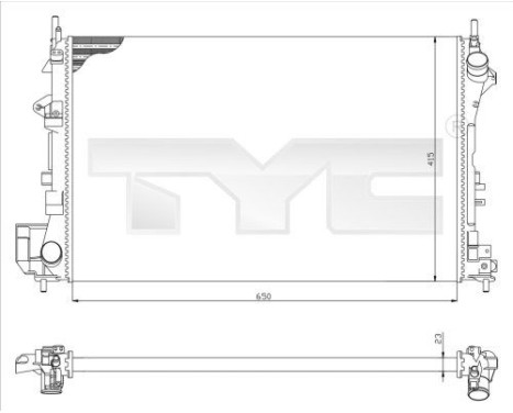 Radiator, engine cooling 725-0009 TYC