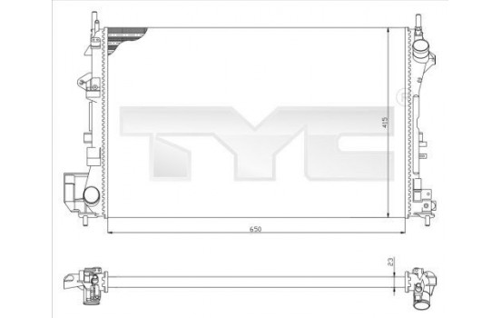 Radiator, engine cooling 725-0009 TYC