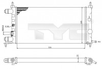 Radiator, engine cooling 725-0025-R TYC