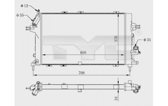 Radiator, engine cooling 725-0028-R TYC