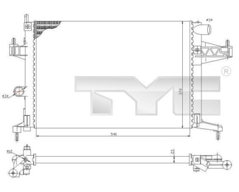 Radiator, engine cooling 725-0033 TYC