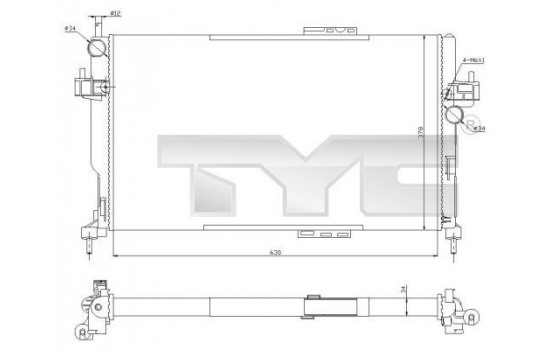 Radiator, engine cooling 725-0034-R TYC