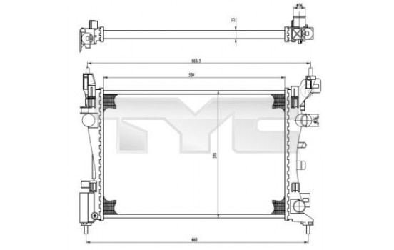 Radiator, engine cooling 725-0035 TYC