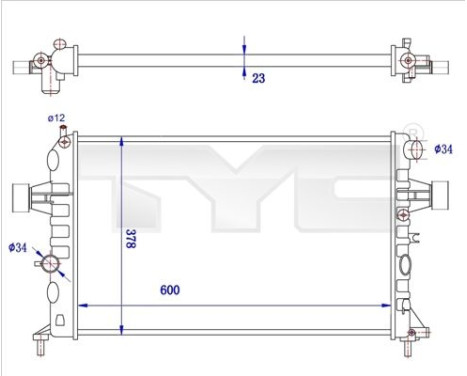 Radiator, engine cooling 725-0038-R TYC