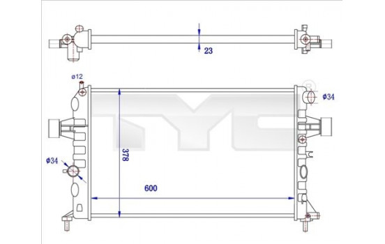 Radiator, engine cooling 725-0038-R TYC