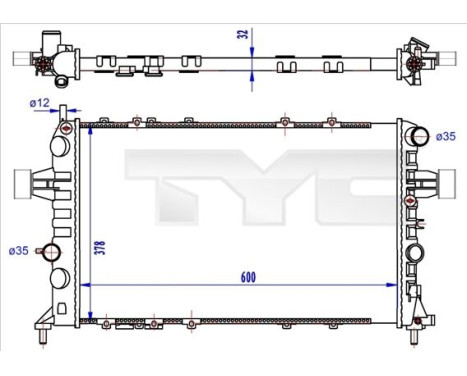 Radiator, engine cooling 725-0041-R TYC