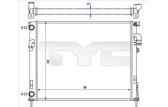 Radiator, engine cooling 725-0043-R TYC