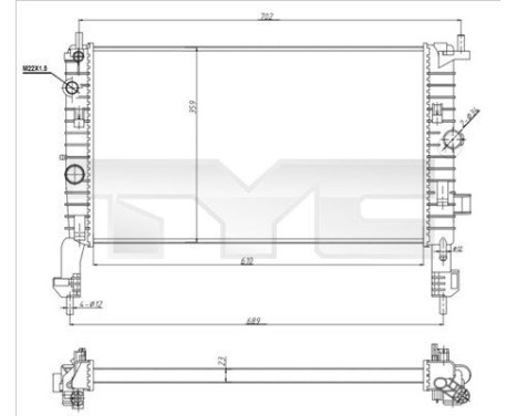 Radiator, engine cooling 725-0048-R TYC