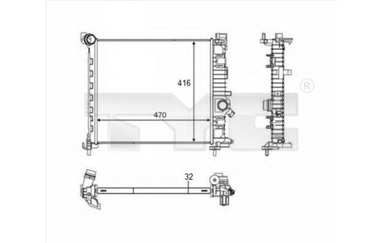 Radiator, engine cooling 725-0050-R TYC